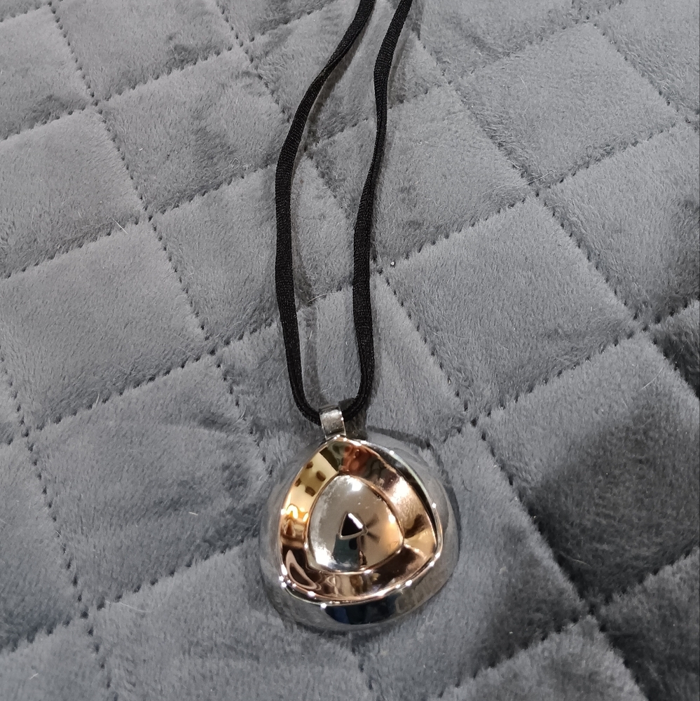 Choice Stainless Steel and Gold Toned Pendant Necklace